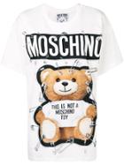 Moschino Safety Pin Logo Teddy Print T-shirt - White
