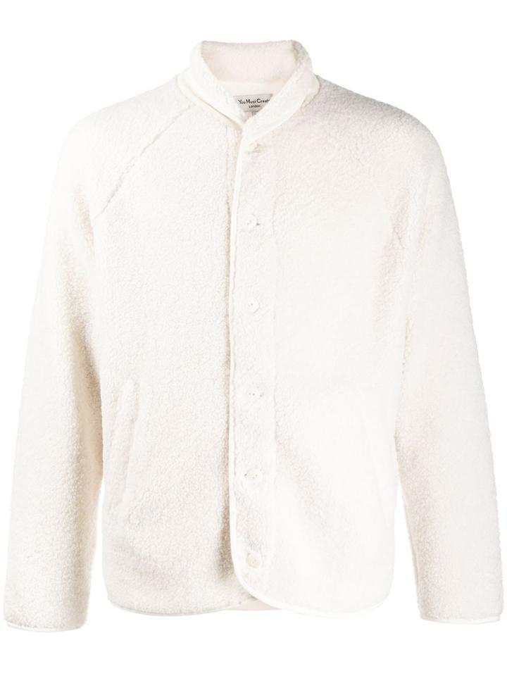 Ymc Button Shearling Cardigan - White