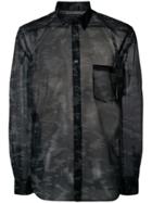 Comme Des Garçons Homme Plus Camo Print Mesh Shirt - Green