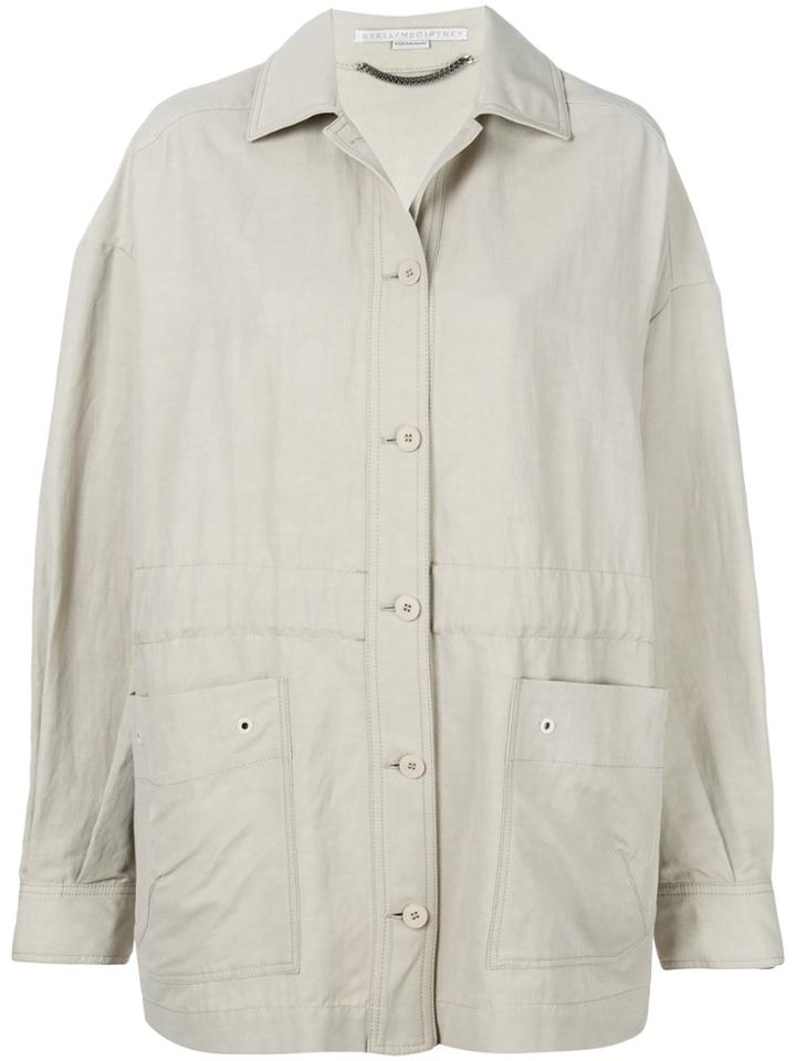 Stella Mccartney Drawstring Waist Collared Jacket - Nude & Neutrals