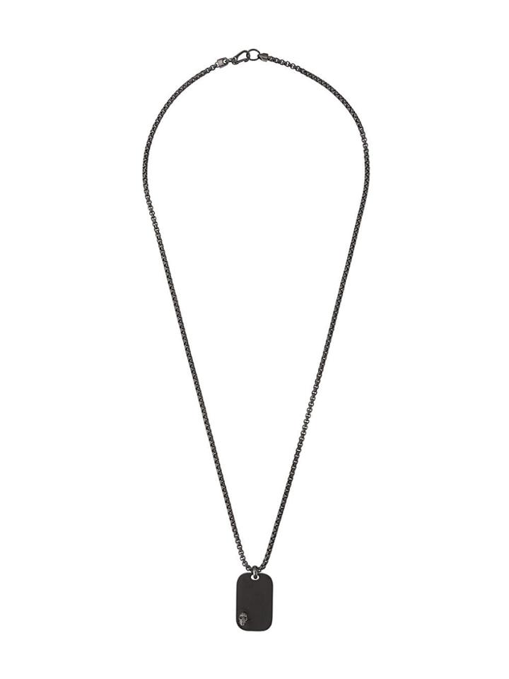 Northskull Skull Tag Necklace - Black