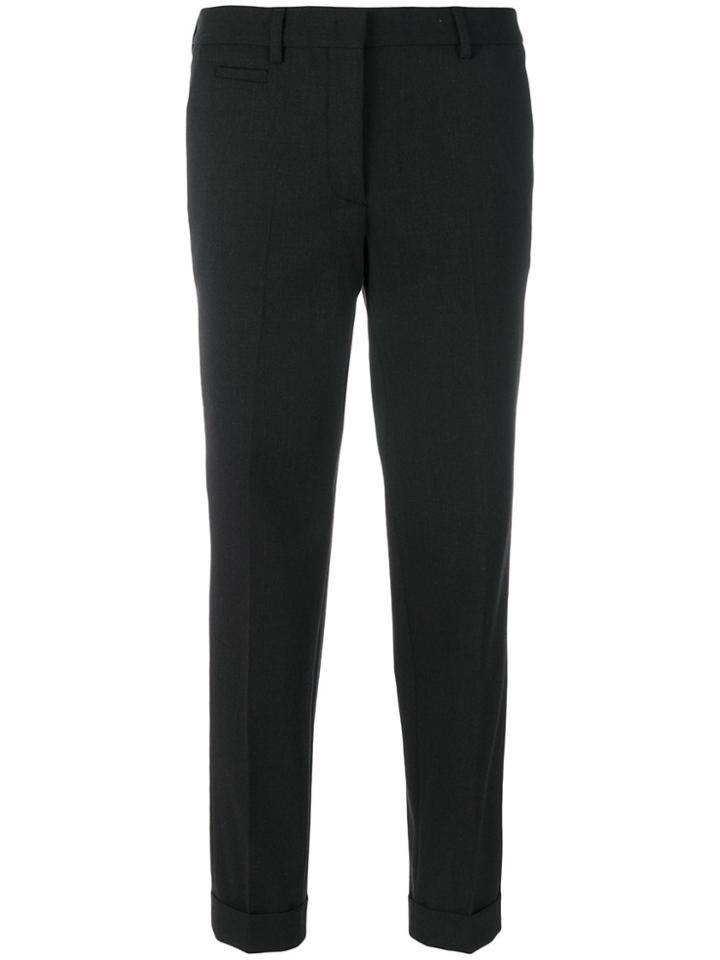 Brag-wette Cropped Slim-fit Trousers - Grey