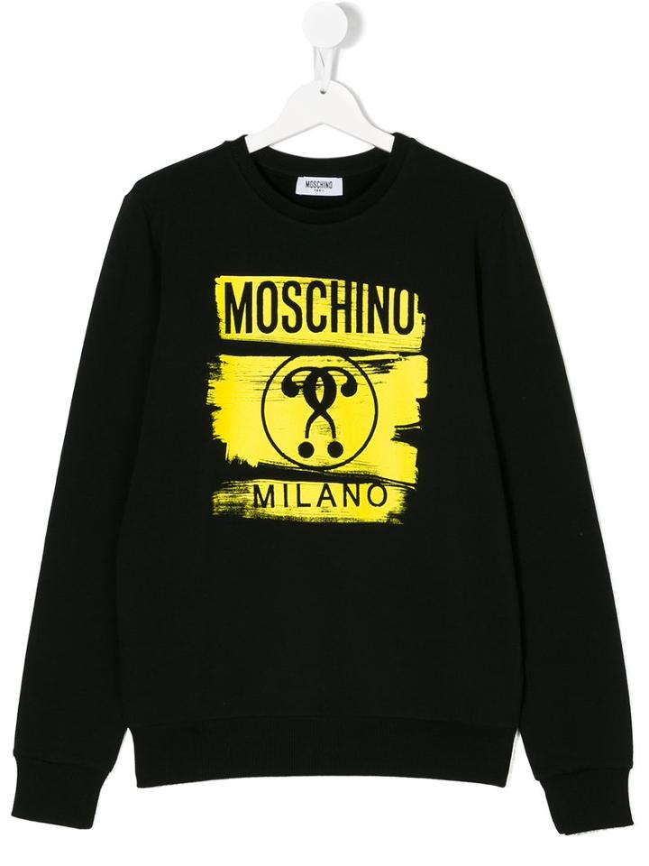 Moschino Kids - Question Mark Logo Sweatshirt - Kids - Cotton/spandex/elastane - 14 Yrs, Black
