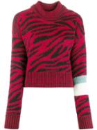 Brognano Roll-neck Zebra Print Sweater - Red