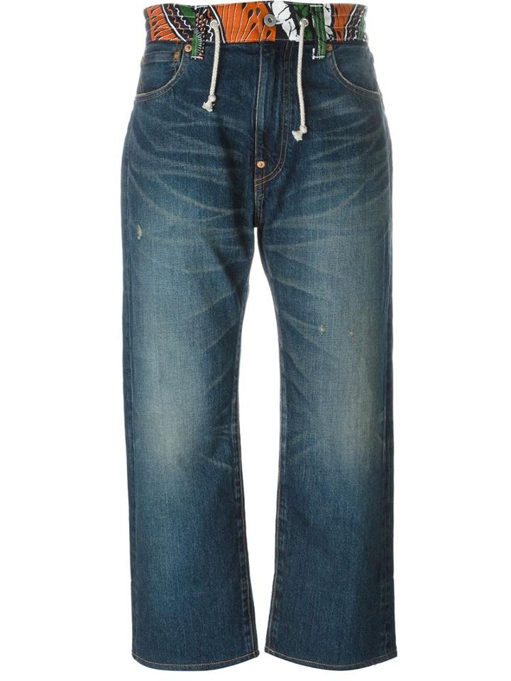 Junya Watanabe Comme Des Garçons Contrasting Waist Jeans, Women's, Size: M, Blue, Cotton/linen/flax
