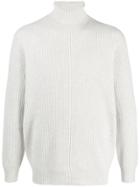 Brunello Cucinelli Roll-neck Ribbed Sweater - Grey