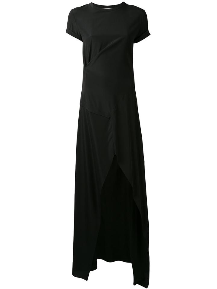 A.f.vandevorst - Front Slit T-shirt Dress - Women - Silk/lyocell - 36, Black, Silk/lyocell