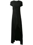 A.f.vandevorst - Front Slit T-shirt Dress - Women - Silk/lyocell - 36, Black, Silk/lyocell