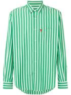 Ami Alexandre Mattiussi Striped Logo Shirt - Green