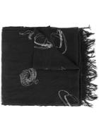 The Letters Horseshoe Print Scarf - Black