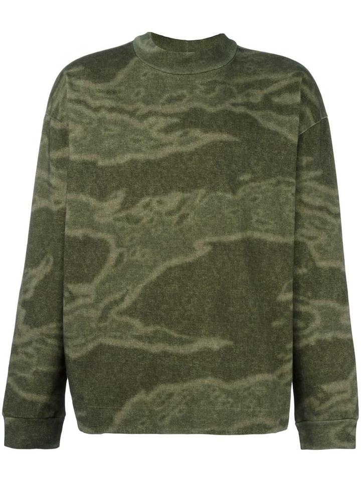 Yeezy Season 3 Camouflage Print Sweatshirt, Men's, Size: Large, Green, Cotton