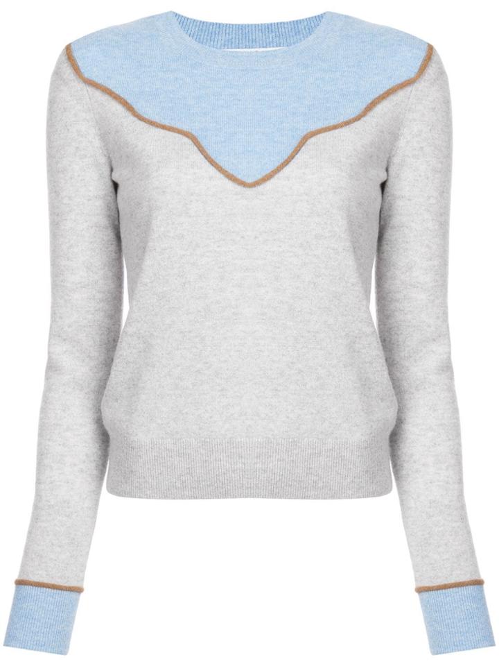 Veronica Beard Cashmere Knitted Top - Grey