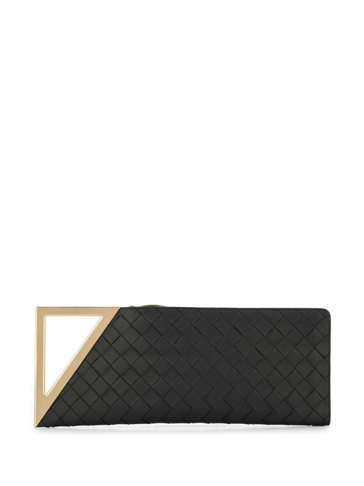 Bottega Veneta Small Bv Rim Intrecciato Clutch - Black