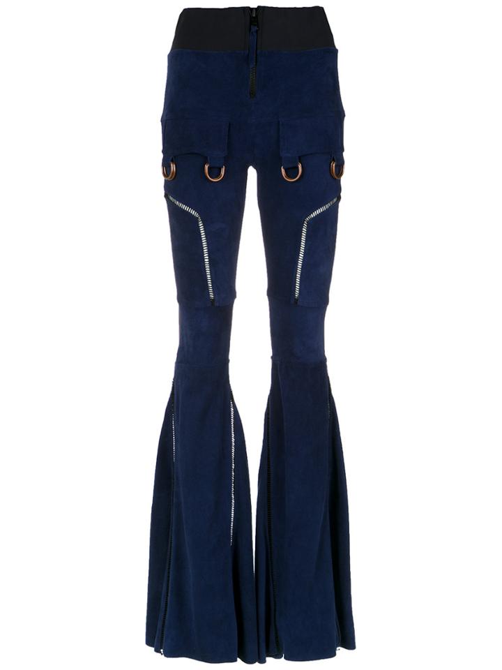 Andrea Bogosian Panels Flared Trousers - Blue