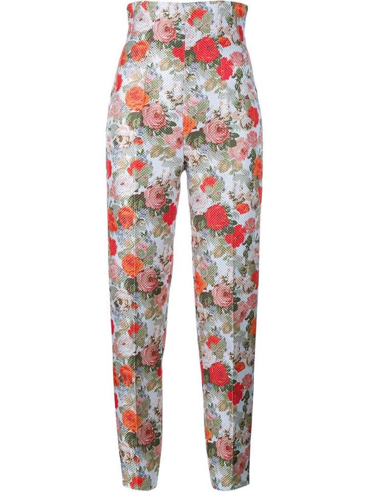 Emilia Wickstead Spencer Floral High Waisted Trousers