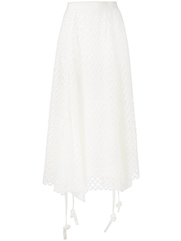 Loewe - High Waist A-line Skirt With Asymmetric Hem - Women - Cotton/polyester - 38, White, Cotton/polyester