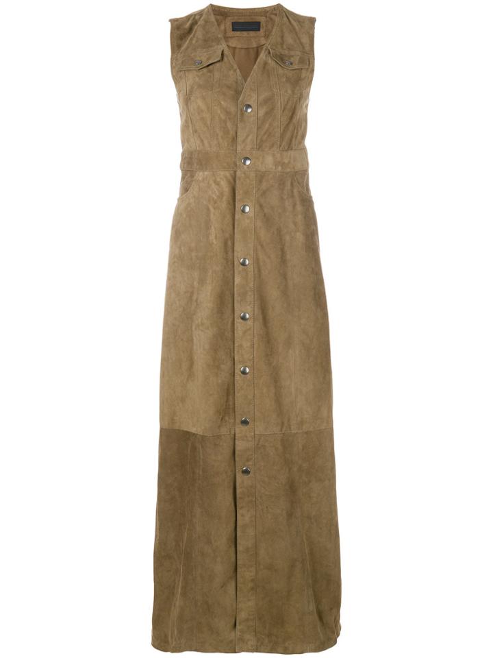 Diesel Black Gold V-neck Long Shirt Dress - Nude & Neutrals
