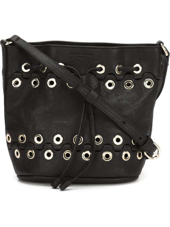 Sonia Rykiel Eyelet Bucket Shoulder Bag, Women's, Black
