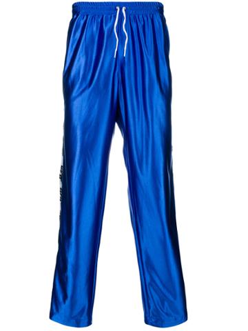 Used Future Brand Stripe Track Trousers - Blue