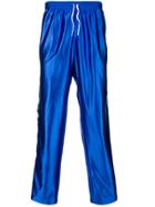Used Future Brand Stripe Track Trousers - Blue