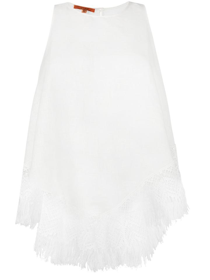 Ermanno Scervino - Tassel Beach Tank - Women - Linen/flax/polyester - 42, White, Linen/flax/polyester