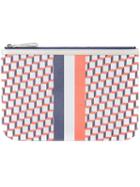 Pierre Hardy Geometric Print Clutch, Adult Unisex, Calf Leather/canvas