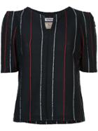 Coohem Stripe Tweed Pullover - Black