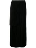 Mrz Pleated Asymmetric Skirt - Black