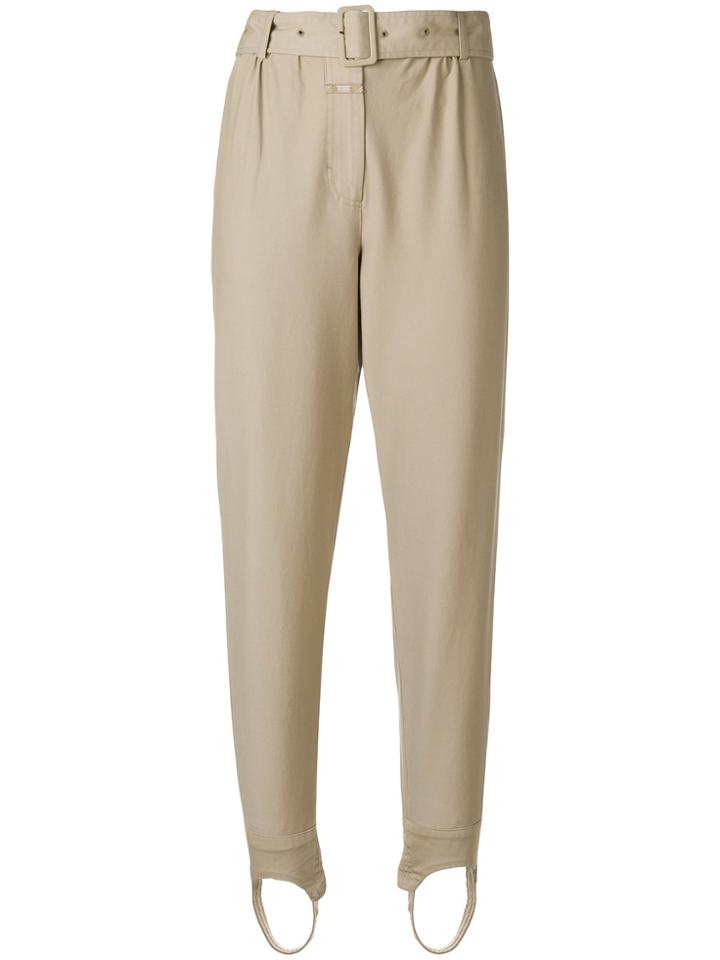 Closed Belted Stirrup Trousers - Nude & Neutrals