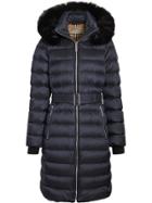 Burberry Detachable Shearling Trim Down-filled Puffer Coat - Blue