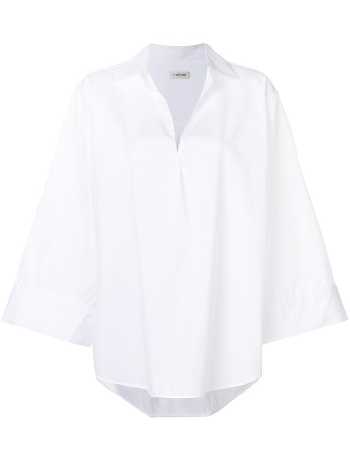 Toteme Flared Long-sleeve Blouse - White