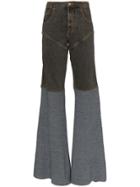 Telfar Contrast Panel Flared Jeans - Grey
