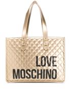 Love Moschino Quilted Logo Tote Bag - Gold
