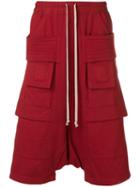Rick Owens Drkshdw Creatch Cargo Pods Shorts - Red