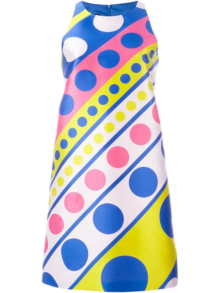 Boutique Moschino Dot Print Dress, Women's, Size: 44, Polyester/polyamide