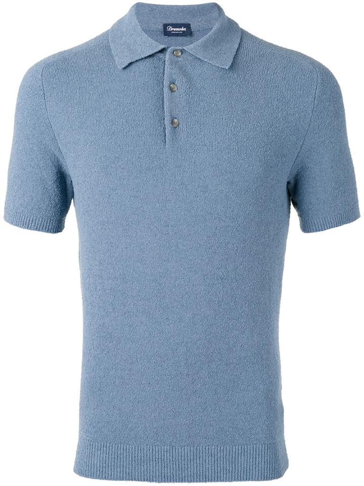 Drumohr - Polo Shirt - Men - Cotton/polyamide - 46, Blue, Cotton/polyamide