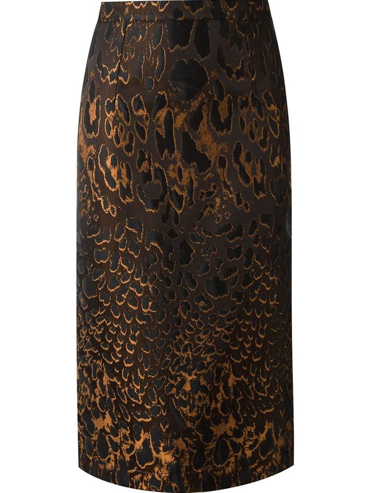 Reinaldo Lourenço Side Zip Jaguar Fitted Skirt, Women's, Size: 38, Black, Acetate/polyester