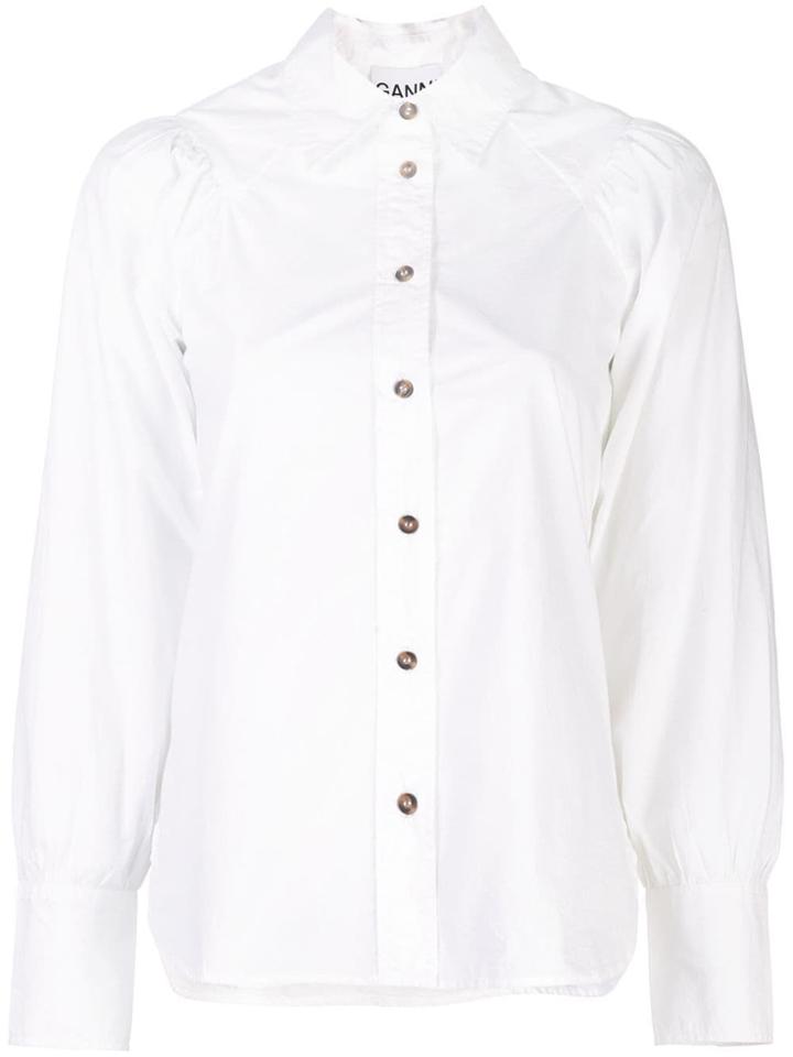 Ganni Ruched Shirt - White