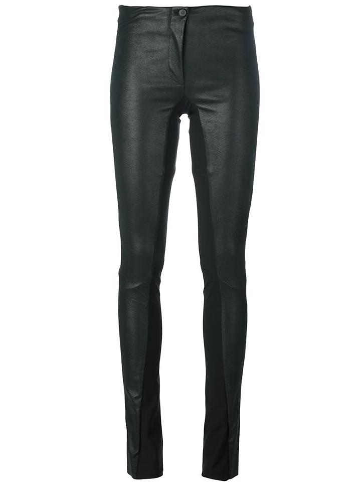 Masnada Panelled Leather Skinny Trousers