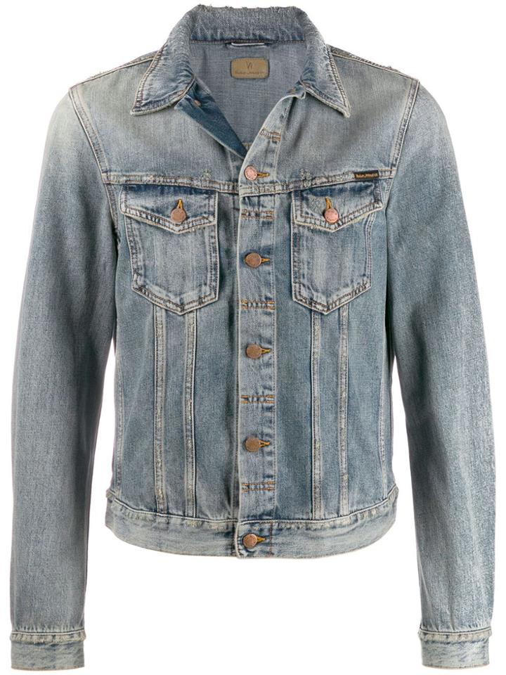Nudie Jeans Co Distressed Denim Jacket - Blue