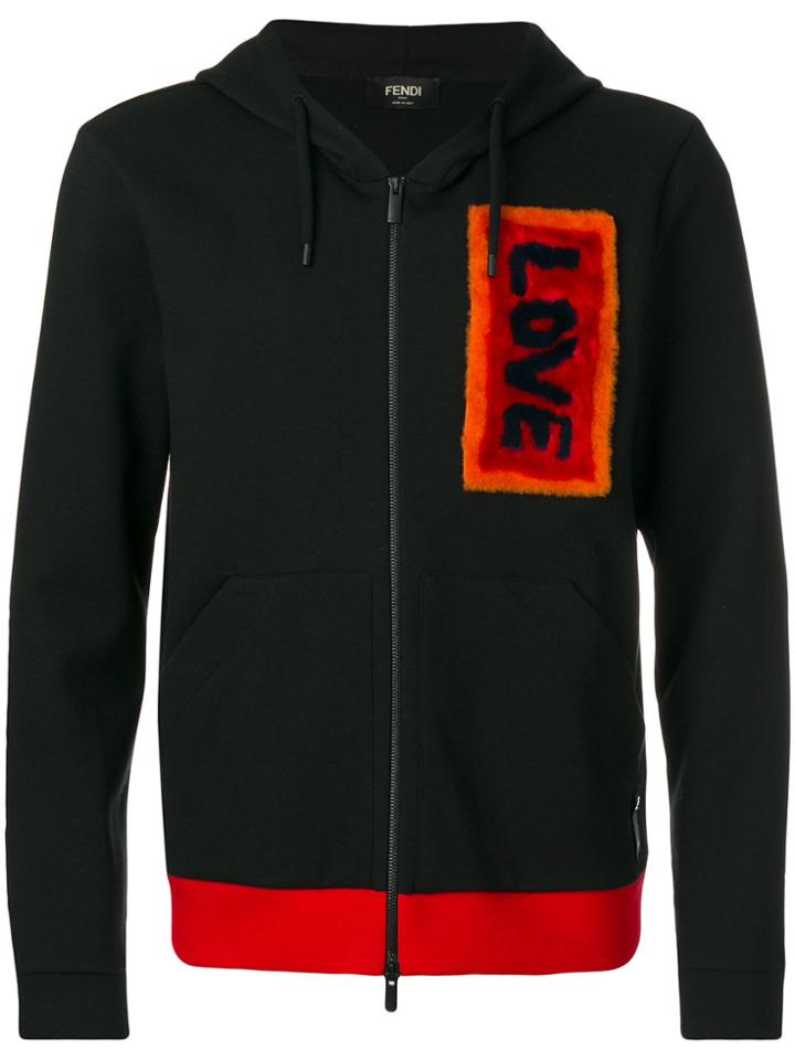 Fendi Appliqué Zipped Jacket - Black