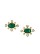 Sauer Brincos Dots Em Ouro Amarelo, Esmeralda E Diamante - Gold