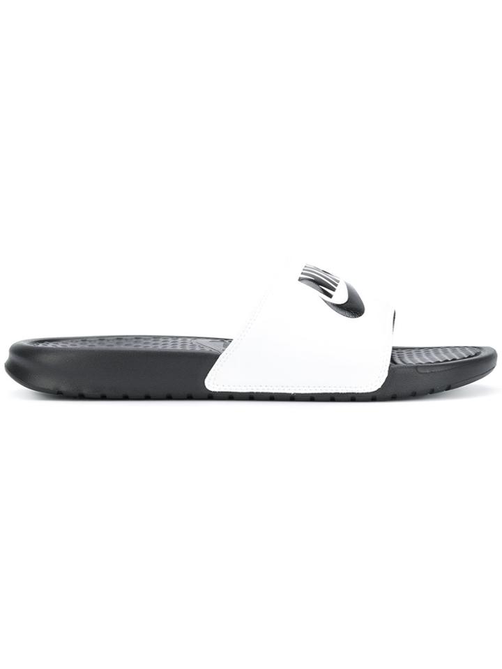 Nike Logo Open-toe Slides - Black