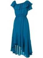 Aula Asymmetric Ruffle Dress - Blue