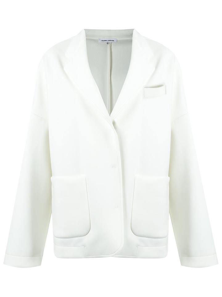 Gloria Coelho Oversized Blazer, Women's, Size: P, White, Elastodiene/polyester/acetate