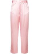 Fleur Du Mal Cropped Fitted Trousers - Pink & Purple