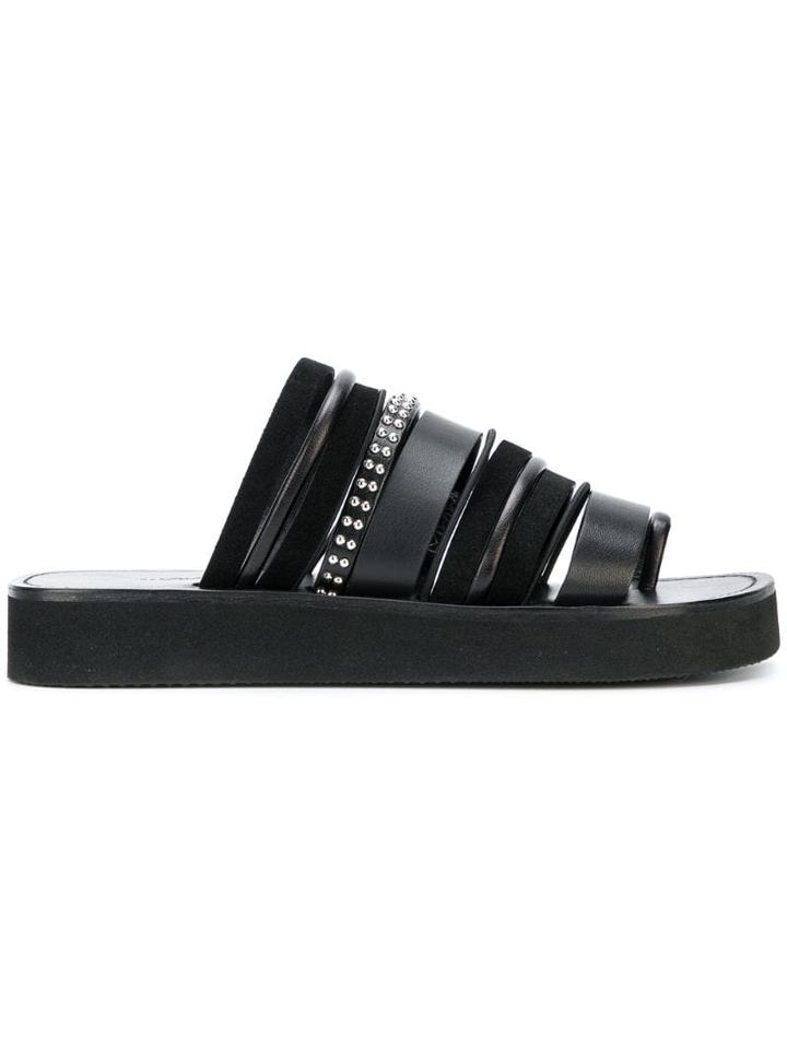 3.1 Phillip Lim Eva Multi Stripe Sandal - Black