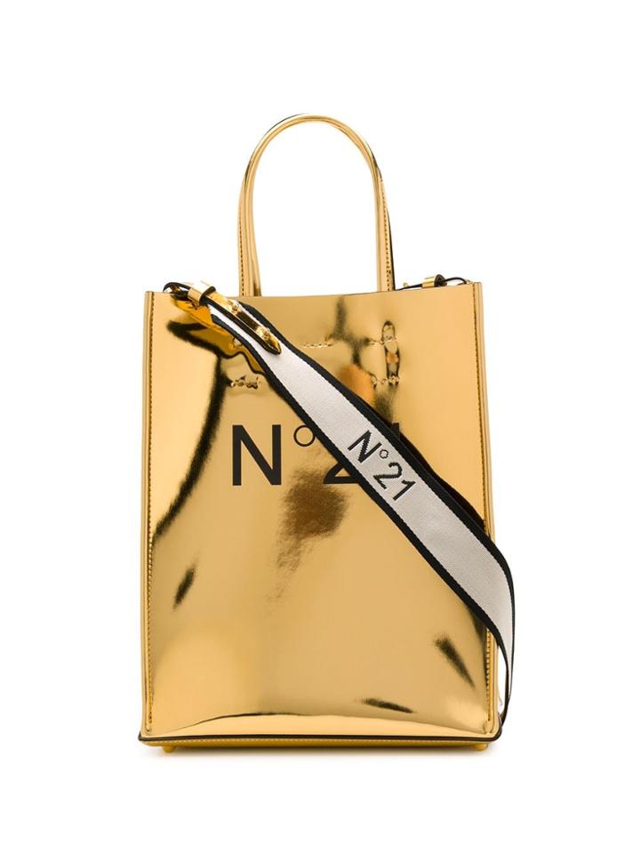 No21 Small Shopping Logo Tote - Gold