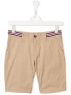 Hackett Kids Striped Waistband Chino Shorts - Brown