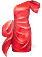 Moschino - Trompe L'oeil One-shoulder Dress - Women - Silk/cotton/acetate/viscose - 42, Red, Silk/cotton/acetate/viscose